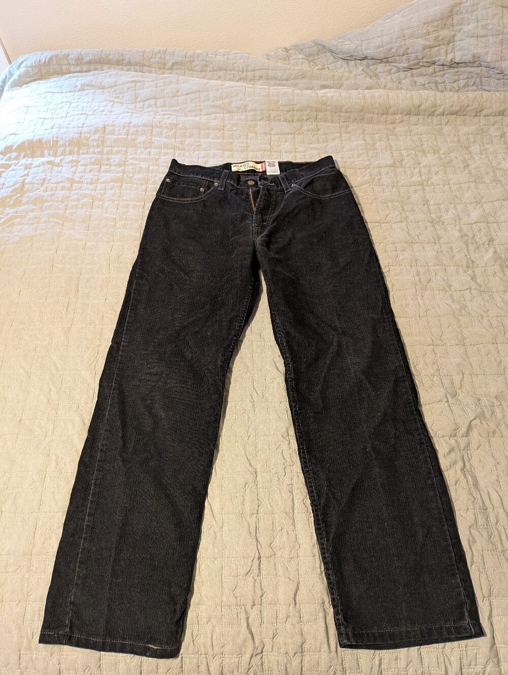 Levi's Men’s Black Corduroy Straight-Leg Pants 32x30